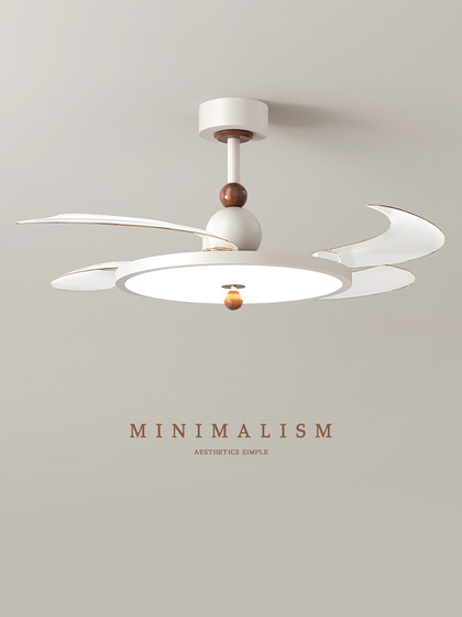 Restaurant Fan Light 2026 New Cream Style Ultra-Thin Fan Chandelier Restaurant Home Integrated Bedroom Ceiling Fan Light
