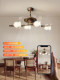 Restaurant Fan Light, French Mid-Century Style, High-End, Silent Bar Counter Light, Strong Wind, Invisible American-Style Integrated Ceiling Fan Light
