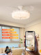 Cream-Style Invisible Fan Light for Bedroom, Warm and Romantic, Suitable for Wedding Rooms and Children's Rooms, High-End Ceiling Fan Lighting