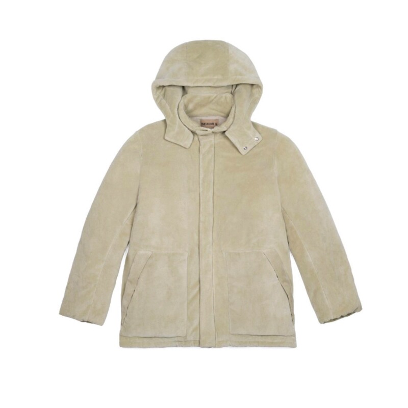 Yeezy Season 4 Washed Velvet Cotton Jacket with Detachable Hood