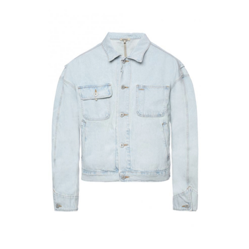 Yeezy Season 5 Accordion Sleeve Washed Blue Denim Jacket