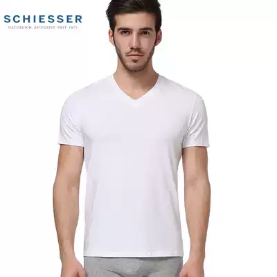 Schiesser Shu Ya underwear men's thin plain color cotton modal T-shirt breathable bottomed vneck