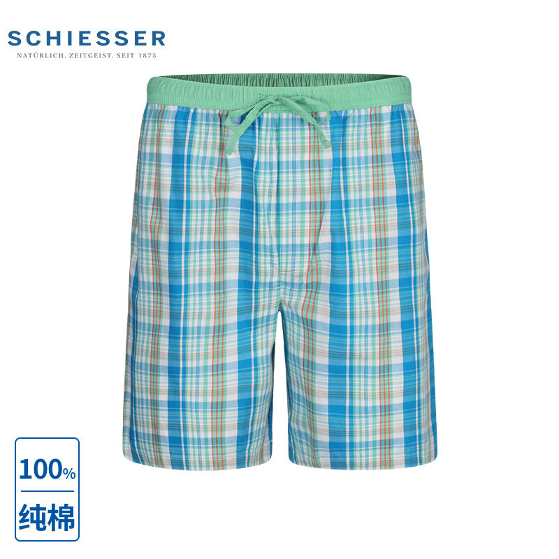 Schiesser Men's Home Pants Summer Thin Cotton Pajamas Casual Three-Point Beach Pants Arro Pants