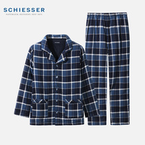 Schiesser Shu Ya Home clothing mens suit 21 autumn and winter new pajamas thick cotton warm