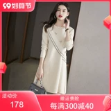 Трикотажное демисезонное длинное осеннее трикотажное платье, коллекция 2022, средней длины, подходит для подростков