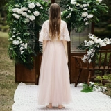 Розовое платье подружки невесты, длинное вечернее платье, юбка, коллекция 2021, осеннее, по фигуре