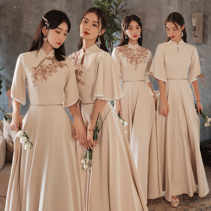taobao bridesmaid dress Chinese style bridesmaid dresses 2025 new summer collection: exquisite and  unique petite wedding party dresses, elevating