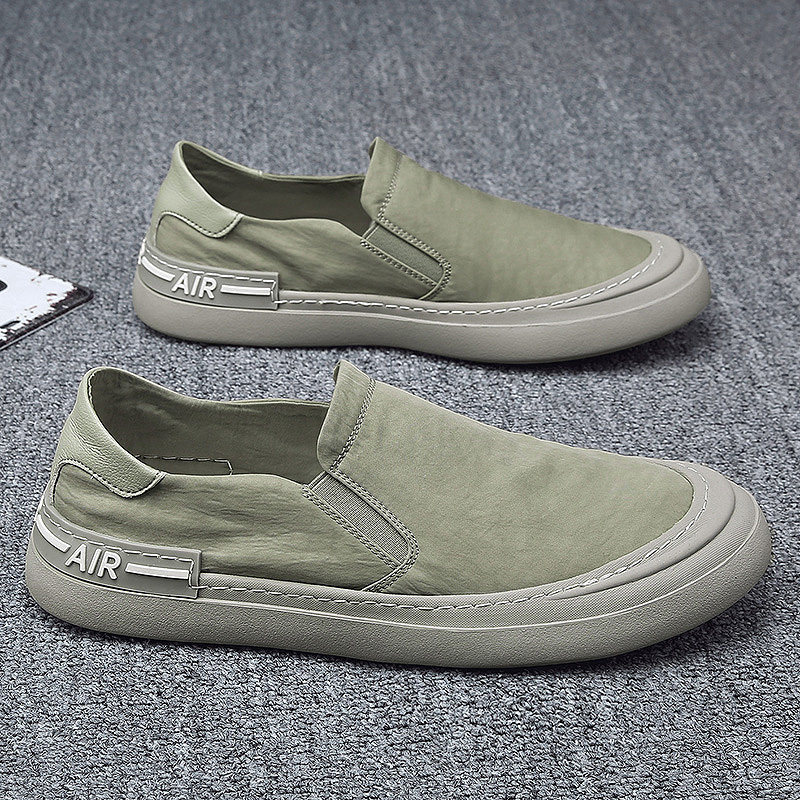 Old Beijing cloth shoes men's summer breathable 2022 new canvas trendy shoes casual driving lazy man slip on peas shoes