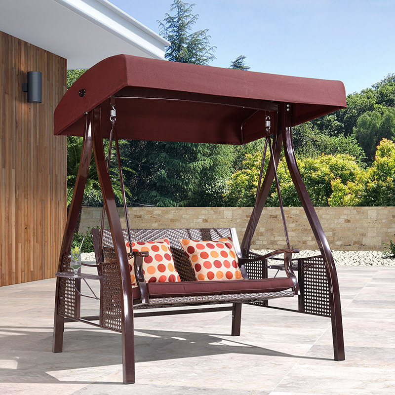 Purple Leaf swing Outdoor Garden Rocking Chair Villa yard Double slut Swing Iron Art Hanging Chair Terrace Patio chair Chair Terrace