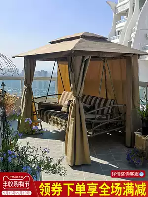 Swing Outdoor Rocking Chair courtyard garden double swing wrought iron Outdoor Rocking Chair home hammock net red hanging chair