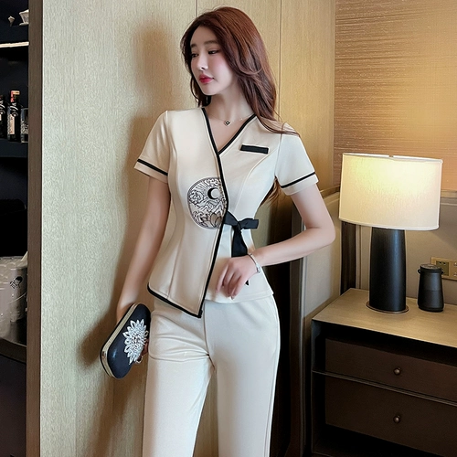 Элитный приталенный комбинезон, комплект для работы, для салонов красоты