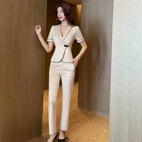 Элитный приталенный комбинезон, комплект для работы, для салонов красоты