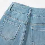 Мегафон, джинсы, летние универсальные флисовые светлые штаны, подходит для подростков, высокая талия, оверсайз, свободный крой