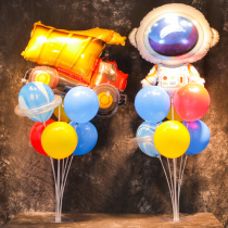 Boys birthday party space theme balloon wandering Earth astronaut table floating baby aluminum film decoration layout