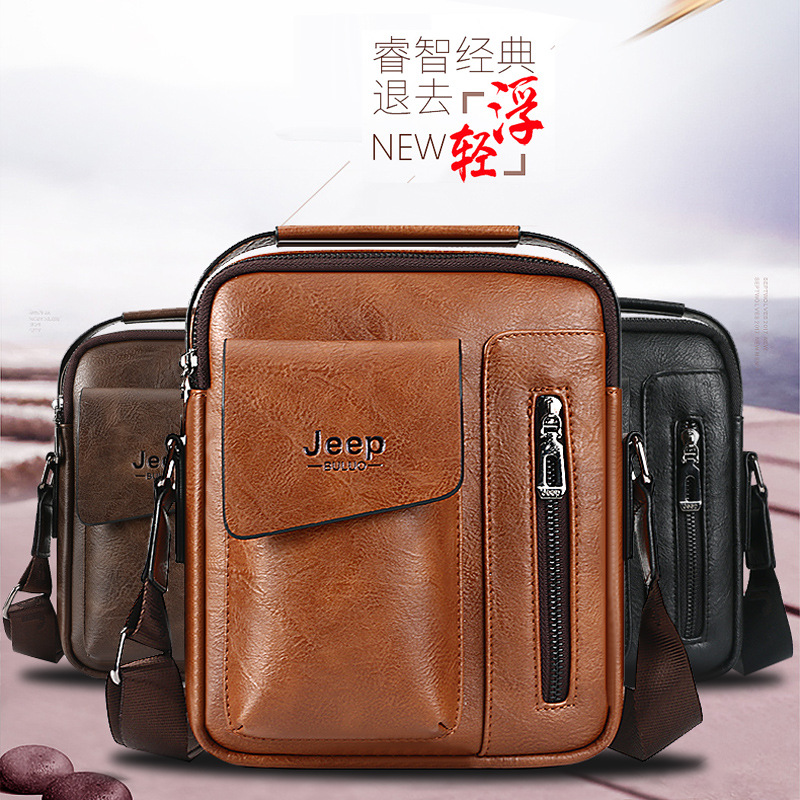 jeep正品男包韩版单肩商务包斜挎包男士真皮质感手提包厂家直销