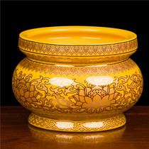 Zhongcheng boutique ceramic lotus fragrance furnace inserted with a literal gold lotus fragrance furnace for Buddha