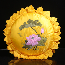 High-grade embroidered lotus cushion coconut silk brown silk futon cushion meditation cushion Buddha cushion Buddhist Taoist Futon