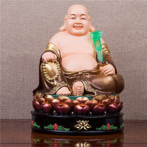 Temple resin Buddha statue colorful Maitreya Buddha dedicated to happy and smiling Buddha