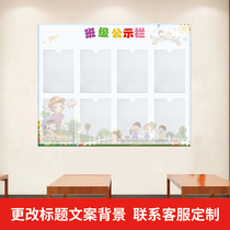 Kindergarten Class Bulletin Board Cultural Wall Decorative Wall Stickup Elementary Middle School Classroom Class Publicity Information Public Bulletin Board