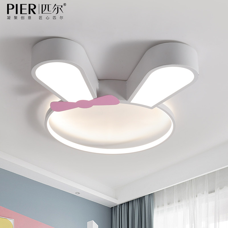 Princess Girl Bedroom Ceiling Lamp Nordic Creative Personality Brief Modern Cartoon Small Rabbit Led Children House Lamps