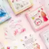 Original boxed gift Ancient style diary decoration Color small fresh watercolor Cherry blossom sticker book hand book and paper sticker