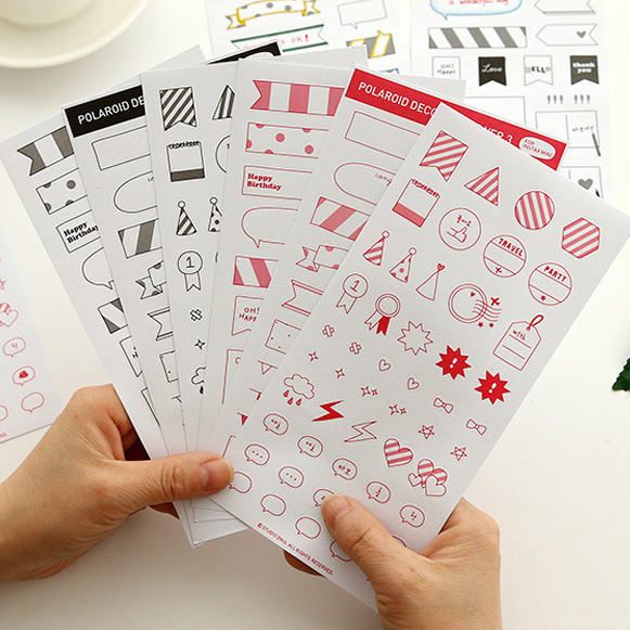 DIY Phase Book Movie Set Photo Stickers Paper Red Black Slapped Stand Stickers Photo Decorative Stickers