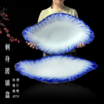 Creative tempered glass plate artistic conception salad plate glass sashimi plate platter special pendulum plate cooking fish fruit plate