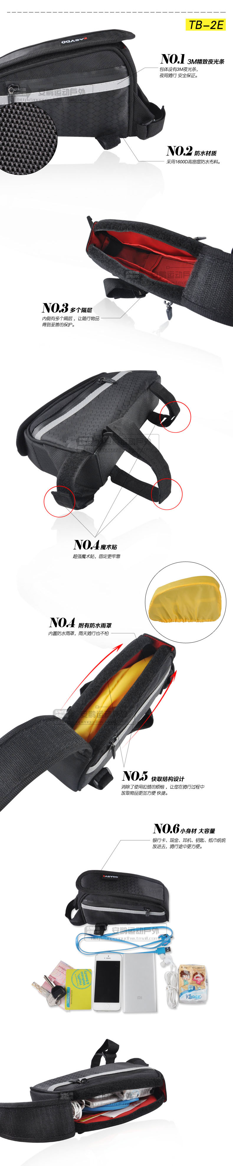 Sacoche pour vélo mixte EASYDO - Ref 2214323 Image 12