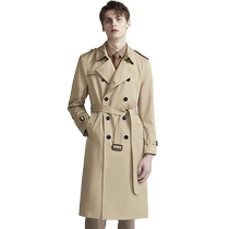 Coque Trench 2024 printemps et automne hommes pare-brise de style extra-long kneecap jeune handsome gas trenches manucure Manicure Tide Coats