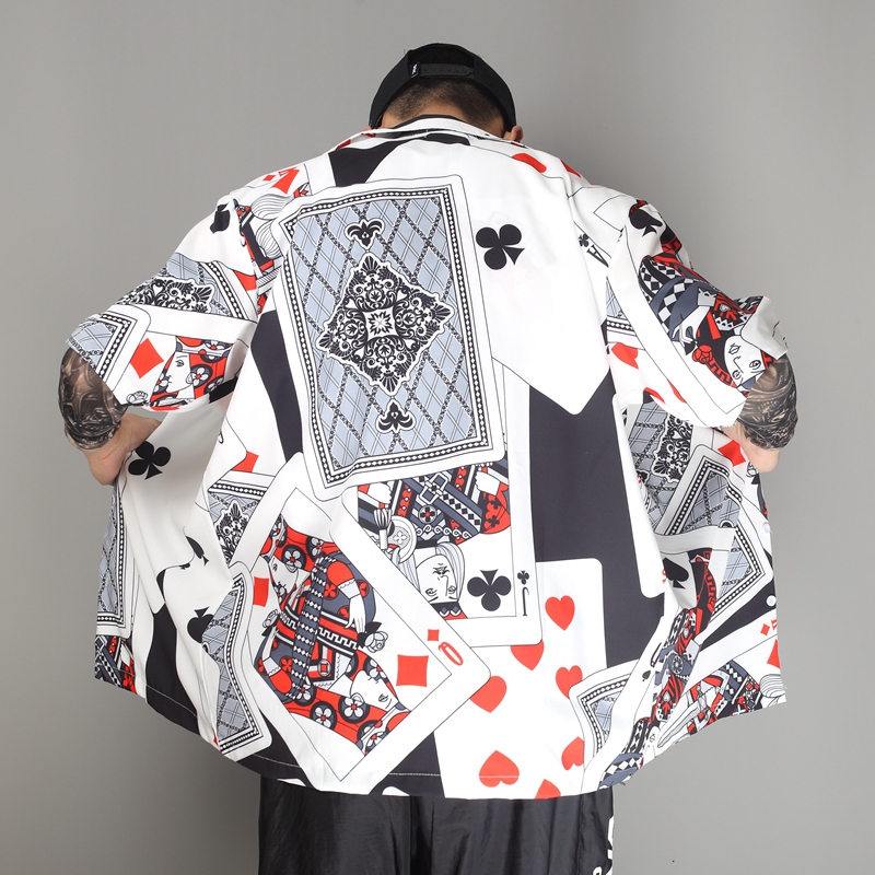 Original Design Fun Playing Card Print Short-Sleeve Shirt Trendy Unisex Summer Thin Couple Shirt Travel Top Original Design Fun Playing Card Print Short-Sleeve Shirt Trendy Unisex Summer Thin Couple Shirt Travel Top