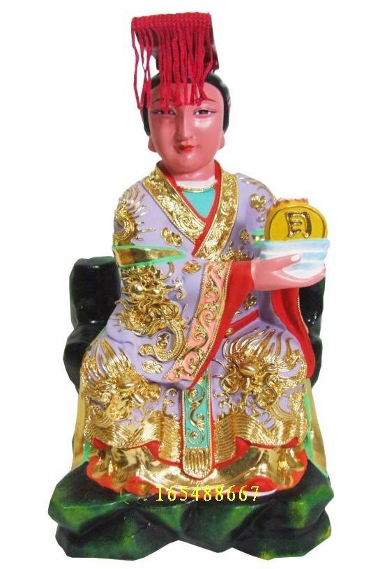 Taiyin Grandma Sun Moon God Jun Buddha statue Buddha statue Buddha custom-made Extreme color hook gold camphor wood carving 30cm