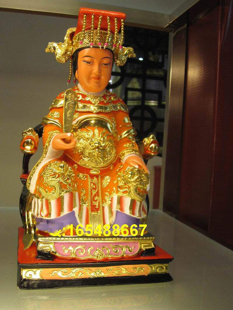 Hand carved in the sky The Virgin wood sculpted sea god Mazu Statue of the Mother Statue of the Mother Statue of the heavens. 12 inches-Taobao