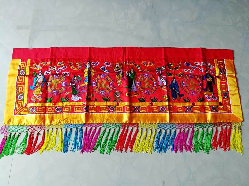 5 feet Eight Immortals Eight Immortals Gate Color Buddhist Supplies Dragon Gate Banner Door Color Embroidered Curtain Color Hanging Ornament