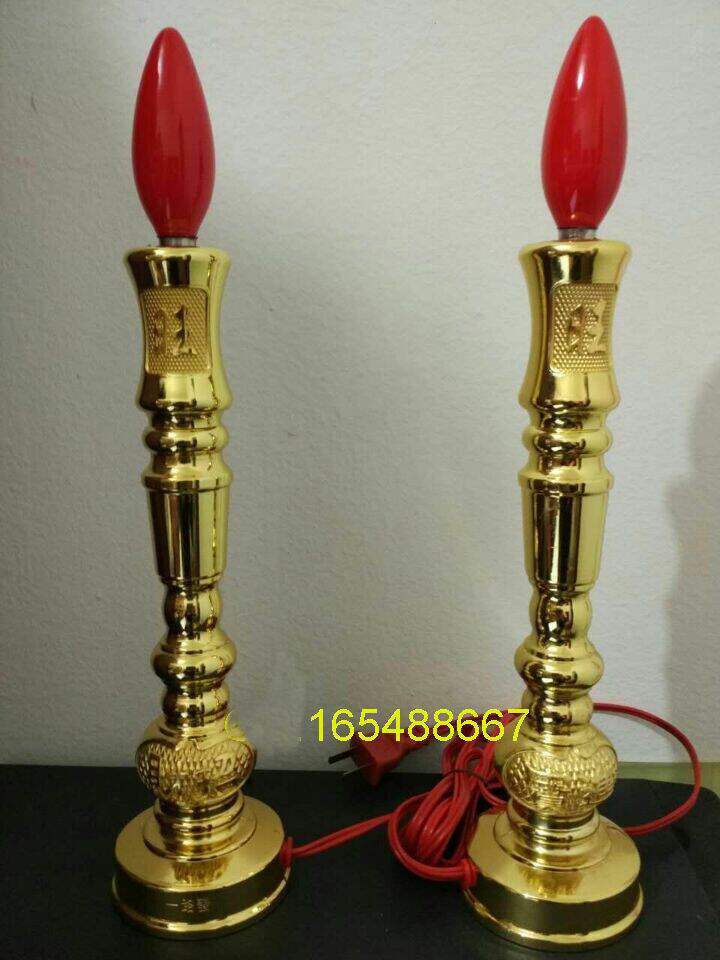 Electric candle Electronic candle Candle Lights Lights Golden Lights Alloy copper candles 10 inches a pair