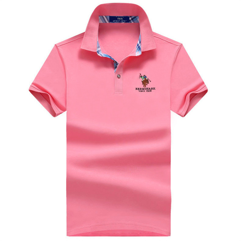 Authentic Paul Men's Short-Sleeved T-Shirt, New Summer Business Men's Wear, Lapel Sports Suit, Pink Top, Breathable Authentic Paul Men's Short-Sleeved T-Shirt, New Summer Business Men's Wear, Lapel Sports Suit, Pink Top, Breathable