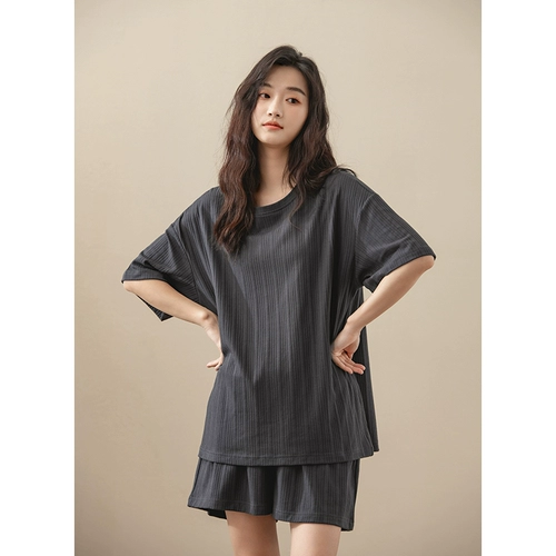 Летний топ с чашечками, пижама, хлопковые шорты с круглым воротником, комплект, 2025 года