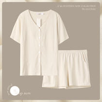 2022 New Sleepwear Womens Spring Summer Pure Cotton Short Sleeve Shorts Pure Desire Wind Pure Home Clothing Two Suits