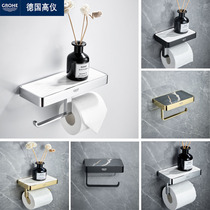 Grohe German high instrument all-copper paper towel rack free of punch toilet handmade toilet paper roll holder toilet wall-mounted winder