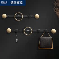grohe Germany full copper black gold wall hook Hyun closing door rear hook Nordic washroom free of perforated hood hook