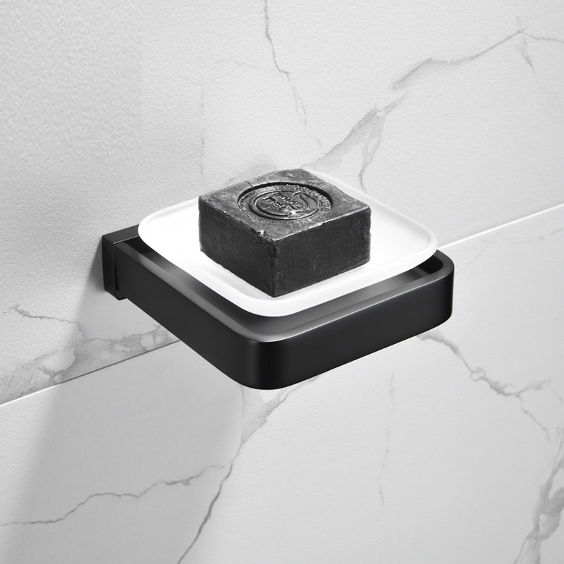 New German all-copper plated black bathroom fertilizer box cosmetic room glass dish package toilet fragrance box