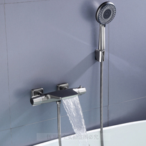 New products Germany all-copper gun grey bathtub tap intelligent thermostatic hot and cold water shower shower head suit cylinder edge waterfall
