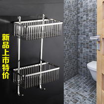 New German upscale Double placed internet basket rack 304 stainless steel bathroom containing rack wall-mounted toilet hardware