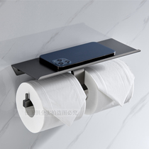 New products German wire drawing gun grey stainless steel double-paper frame toilet paper towel rack flat phone toilet paper shelf