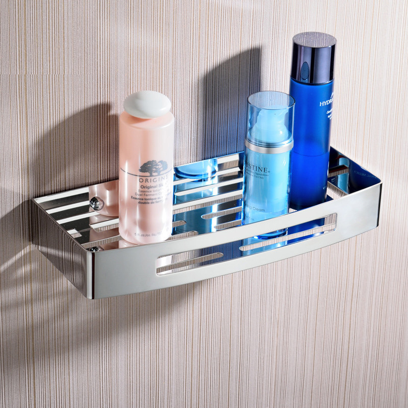 German upscale 304 stainless steel square bathroom wall-mounted storage floor Bath Lotion Shampoo MAKEUP ROOM SHELF