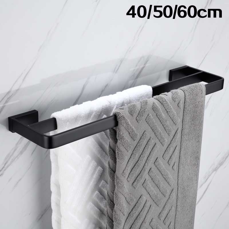 New German All Copper Solid Bathroom Matte Black Towel Double Rod Powder Room Towel Hanging Towel Rod Bathroom