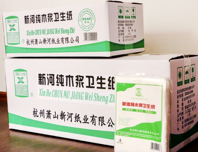Xinhe Pure Wood Pulp Toilet Paper 350g / 32 Packs in a Box