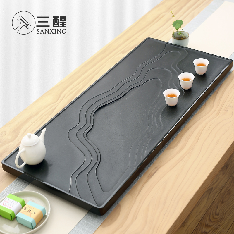 Natural Urkin Stone Tea Tray Whole Stone Tea Table Minima Home Chinese Style Size Number Tea Haikongfu Tea Furniture Set
