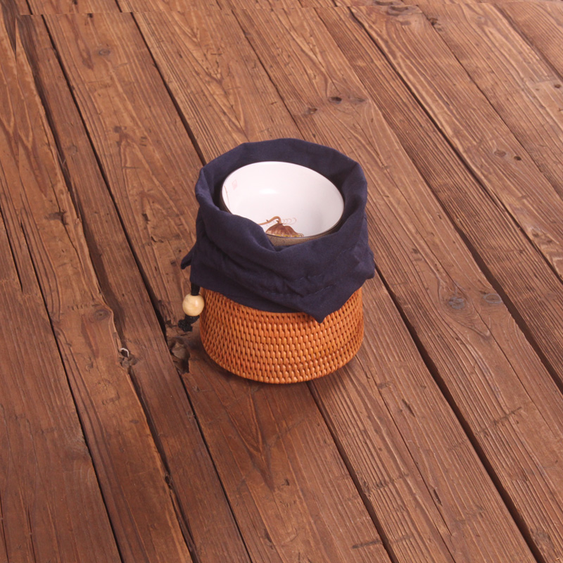 Pure Artisanal Autumn Rattan Chicked Cup Basket Case Cup Cage Small Cup Basket Tea Channel Basket Bamboo Tea Cup Basket Teapot teapot