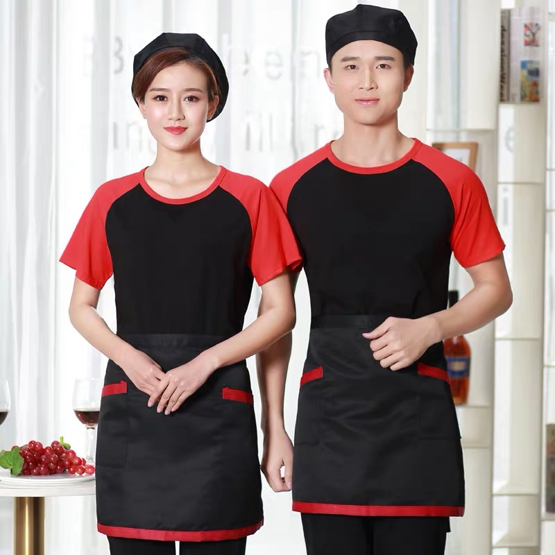 quần áo công việc Waiter của ngắn tay T-shirt nhà hàng ăn uống sữa nhanh trà nướng lẩu khách sạn hè váy cô gái