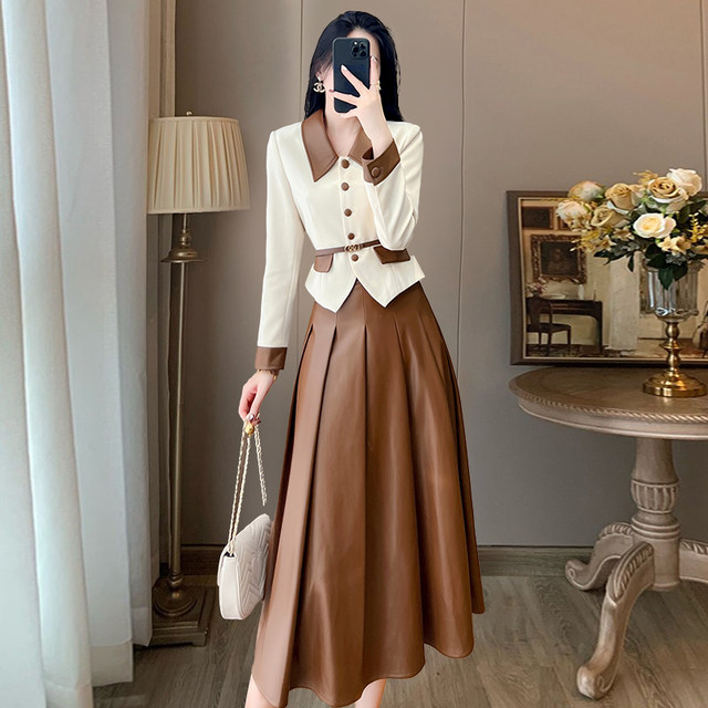 Small fragrant wind suit skirt spring women's 2023 spring new professional high-end fashion temperament celebrity two-piece suit
